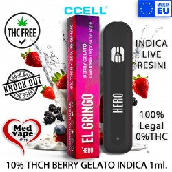 9% THC-H + 35% 10-OH BERRY GELATO DISPOSABLE - EL GRINGO WEED MEDVAPE THC